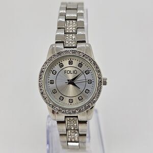 28MM Women's Watch Gray Dial Gray Bracelet Band 7"‎ New Battery